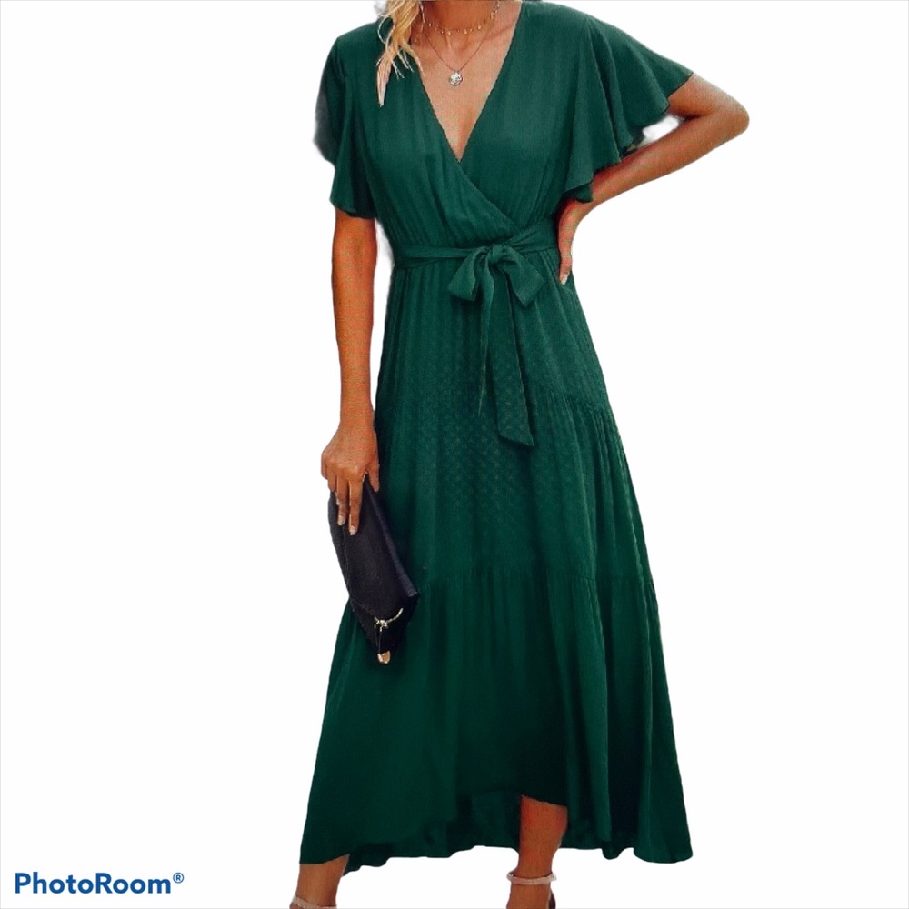 SALE Long Dress With Ruffle Sleeves